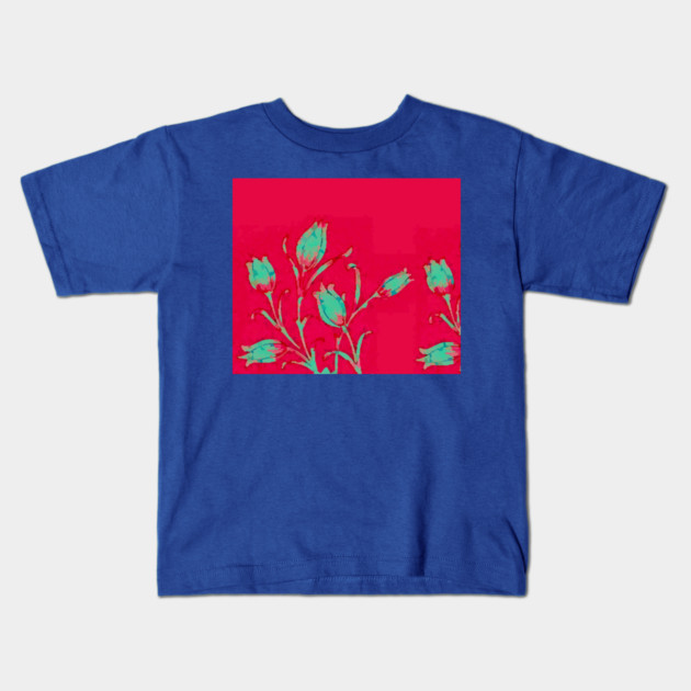 Tulips on Red Kids T-Shirt by DonWillisJrArt