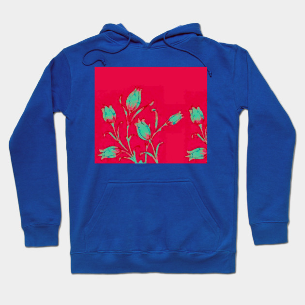Tulips on Red Hoodie by DonWillisJrArt