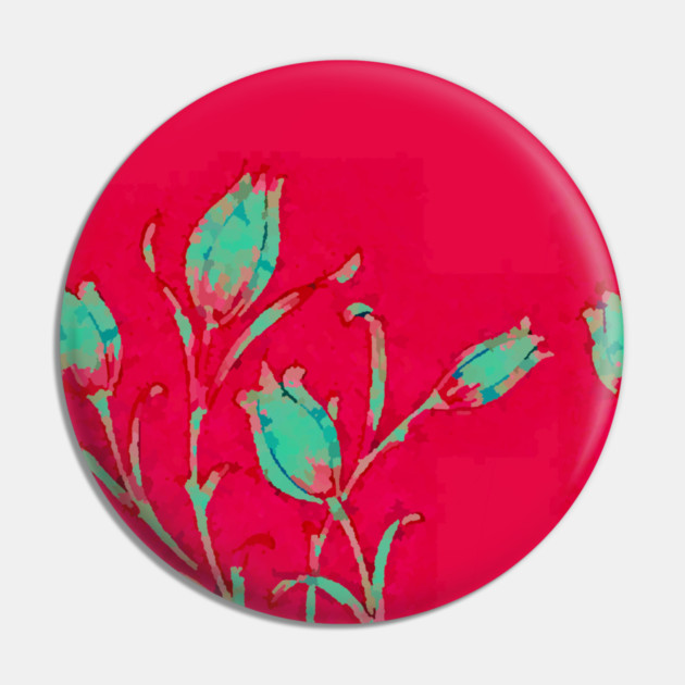 Tulips on Red Pin by DonWillisJrArt