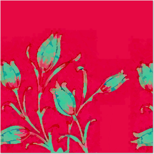 Tulips on Red Wall Art by DonWillisJrArt