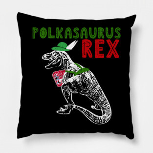 Polkasaurus Rex T-Rex Playing Accordion Pillow