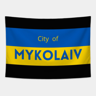 City of Mykolaiv in Ukraine Flag Tapestry