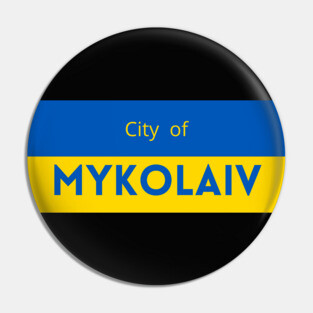 City of Mykolaiv in Ukraine Flag Pin