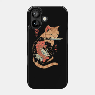Carp Tattooed Cat Phone Case