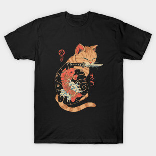 Carp Tattooed Cat T-Shirt