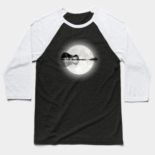 Moonlight Nature Guitar Baseball T-Shirt