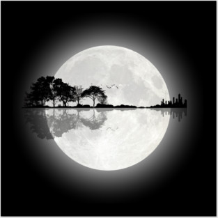 Moonlight Nature Guitar Posters and Art