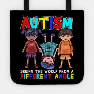 Autism Seeing the World from a Different Angle Awareness product Tote