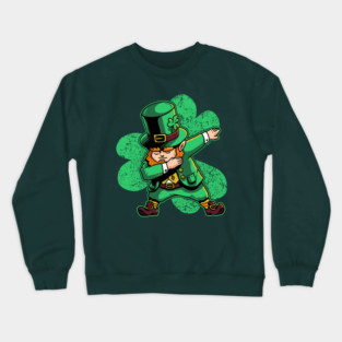 Dabechaun Leprechaun Dabbing St Patricks Day Green Shirt Crewneck Sweatshirt