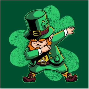 Dabechaun Leprechaun Dabbing St Patricks Day Green Shirt Posters and Art