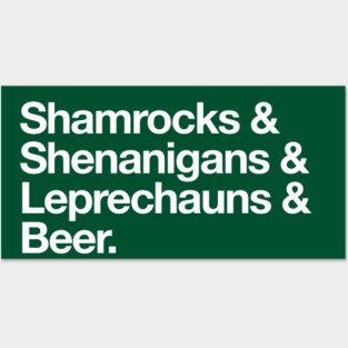 Shamrocks Shenanigans Leprechaun Beer Shirt St Patricks Day Posters and Art