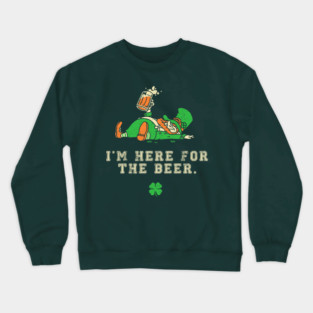 I'm Just Here for the Beer Shirt Leprechaun St Patricks Beer Crewneck Sweatshirt