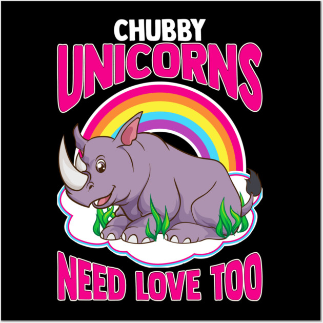 Chubby Unicorns need love too Wall Art by creative
