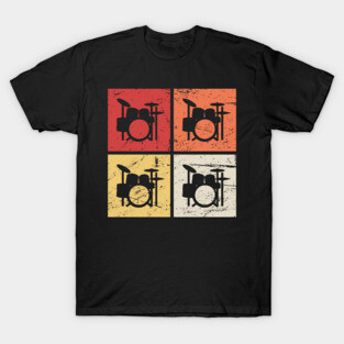 Retro Vintage Drum Kits | Percussion T-Shirt