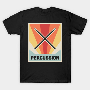 PERCUSSION | Vintage Marching Band Percussion Drum Sticks T-Shirt