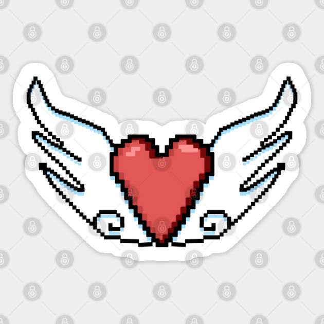WINGED HEART Sticker by droidmonkey