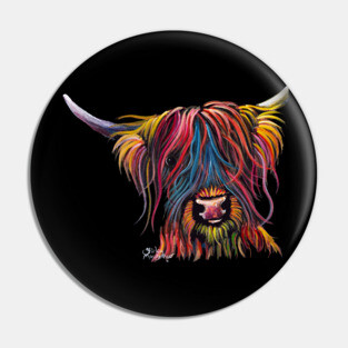 Scottish Hairy Highland Cow ' SWeeT Pea " Pin