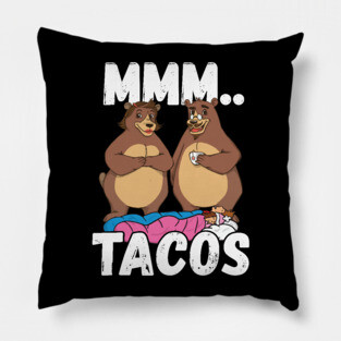 Camping Bears Love Taco Mmm.. Tacos Pillow