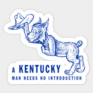 A Kentucky Man Needs No Introduction Vintage Mascot Alumni Wildcat Clean Version T-Shirt Sticker