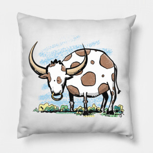 Long horned bull Pillow