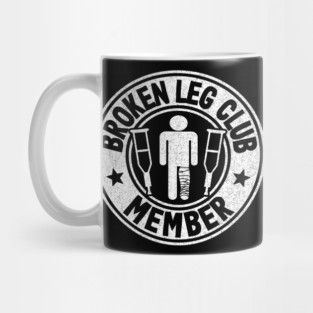 Broken Leg Club Member Logo Vintage Surgery Funny Get Well Soon Mug