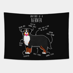 Bernese Mountain Dog Anatomy Tapestry