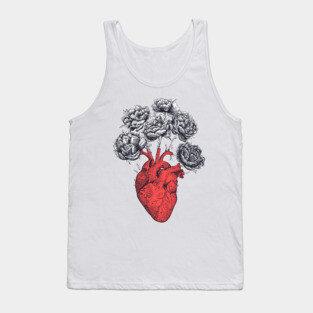 Heart with peonies Tank Top