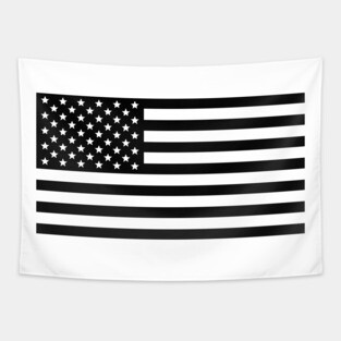 Black Transparent American Flag Tapestry