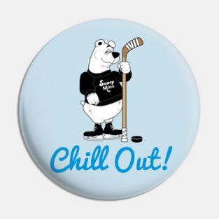 Chill Out! Hockey Polar Bear Pin