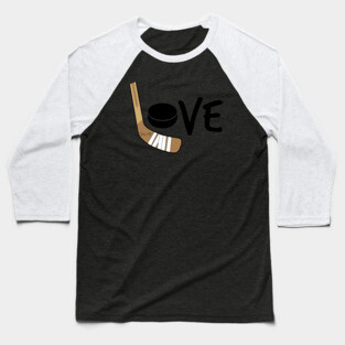 Love Hockey Color Baseball T-Shirt