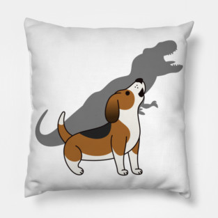 Basset Hound Howling T-Rex Dinosaur Pillow