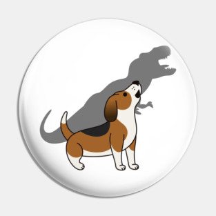Basset Hound Howling T-Rex Dinosaur Pin