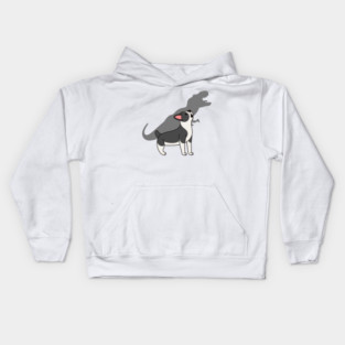 Boston Terrier Howling T-Rex Dinosaur Kids Hoodie