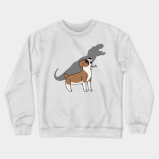 Boxer Dog Howling T-Rex Dinosaur Crewneck Sweatshirt