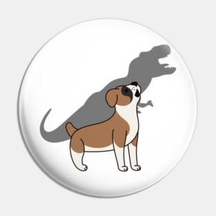 Boxer Dog Howling T-Rex Dinosaur Pin