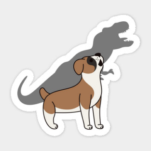 Boxer Dog Howling T-Rex Dinosaur Sticker