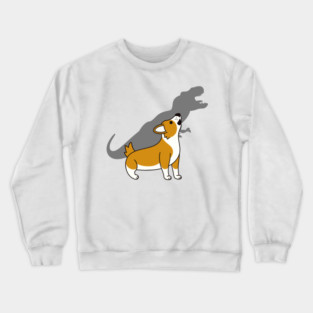 Corgi Howling T-Rex Dinosaur Crewneck Sweatshirt