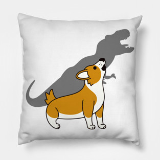 Corgi Howling T-Rex Dinosaur Pillow