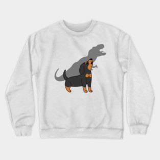 Dachshund Howling T-Rex Dinosaur Crewneck Sweatshirt