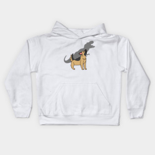 German Shepherd Howling T-Rex Dinosaur Kids Hoodie