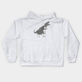 Schnauzer Howling T-Rex Dinosaur Kids Hoodie