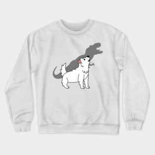 Westie Howling T-Rex Dinosaur Crewneck Sweatshirt