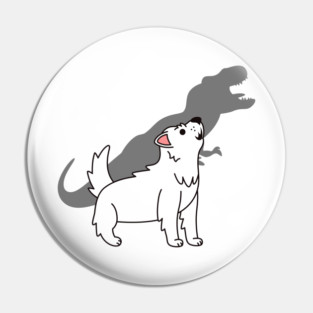 Westie Howling T-Rex Dinosaur Pin