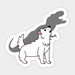 Westie Howling T-Rex Dinosaur Sticker
