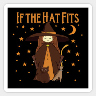 If the Hat Fits Orange Cheeky Witch® Sticker
