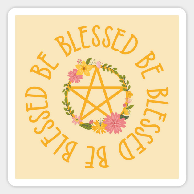 Midsummer Floral Pentacle Design Cheeky Witch® Sticker by Cheeky Witch