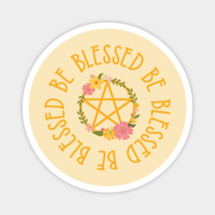 Midsummer Floral Pentacle Design Cheeky Witch® Magnet