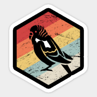 Retro Vintage Parakeet Budgie Parrot Bird Icon Magnet