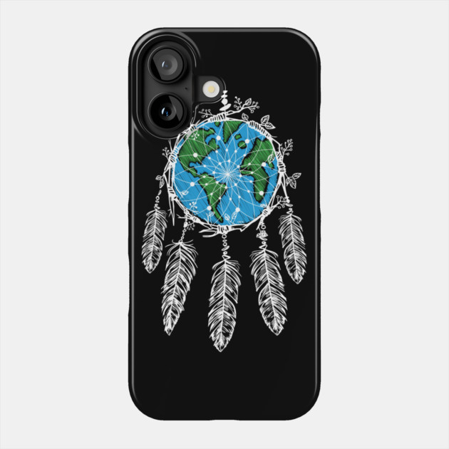 Earth Dream Catcher Shield Phone Case by creative