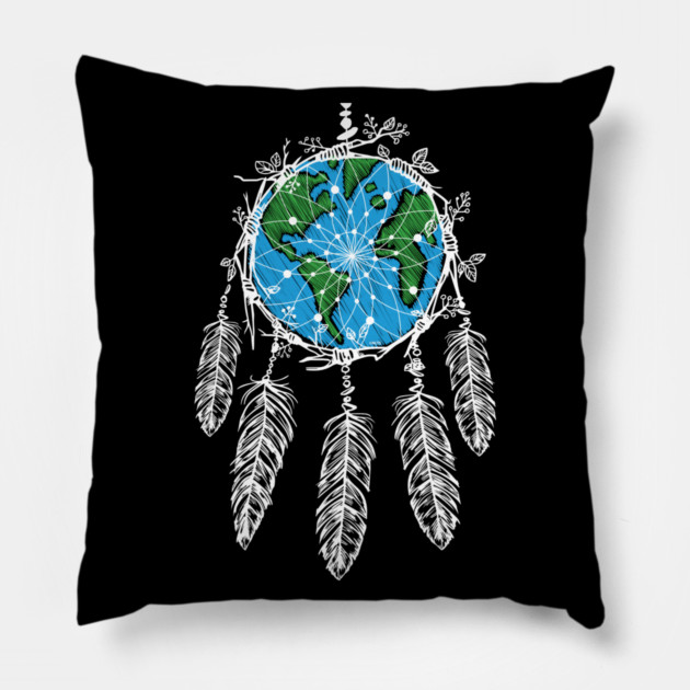 Earth Dream Catcher Shield Pillow by creative
